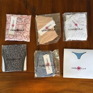 6 NWT Cosabella Women's Panties in Pink, Tan, White, Black and Blue